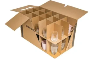 Cajas con separadores para copas y vasos