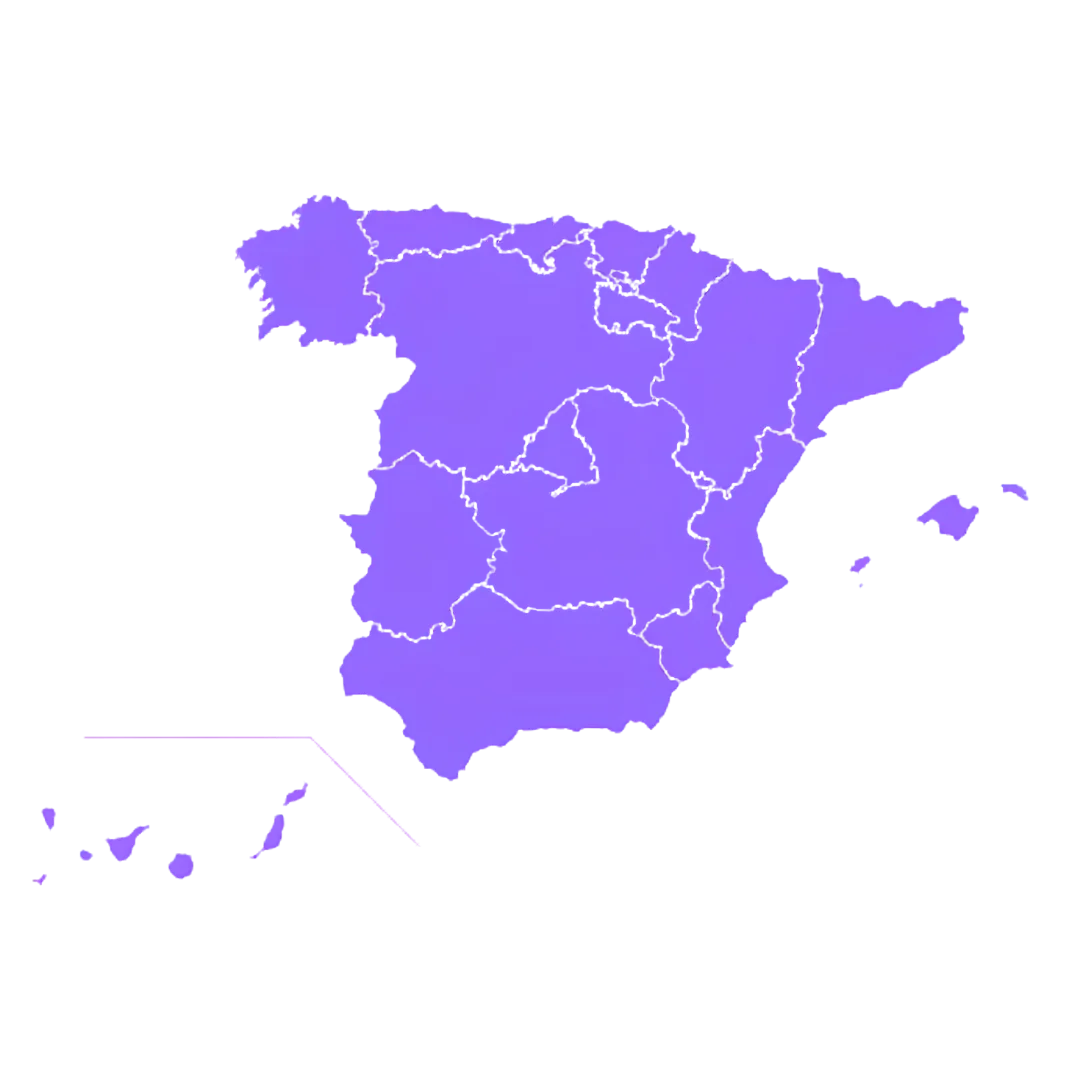 Mapa de España rutas de mudanzas nacionales